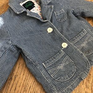Mini Boden Toddler Pint Striped Jean Jacket
